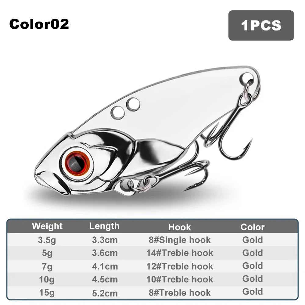VIB Rattlesnake Iron Jig Fishing Lure – Long-Cast Hard Lure, 3.5g to 15g