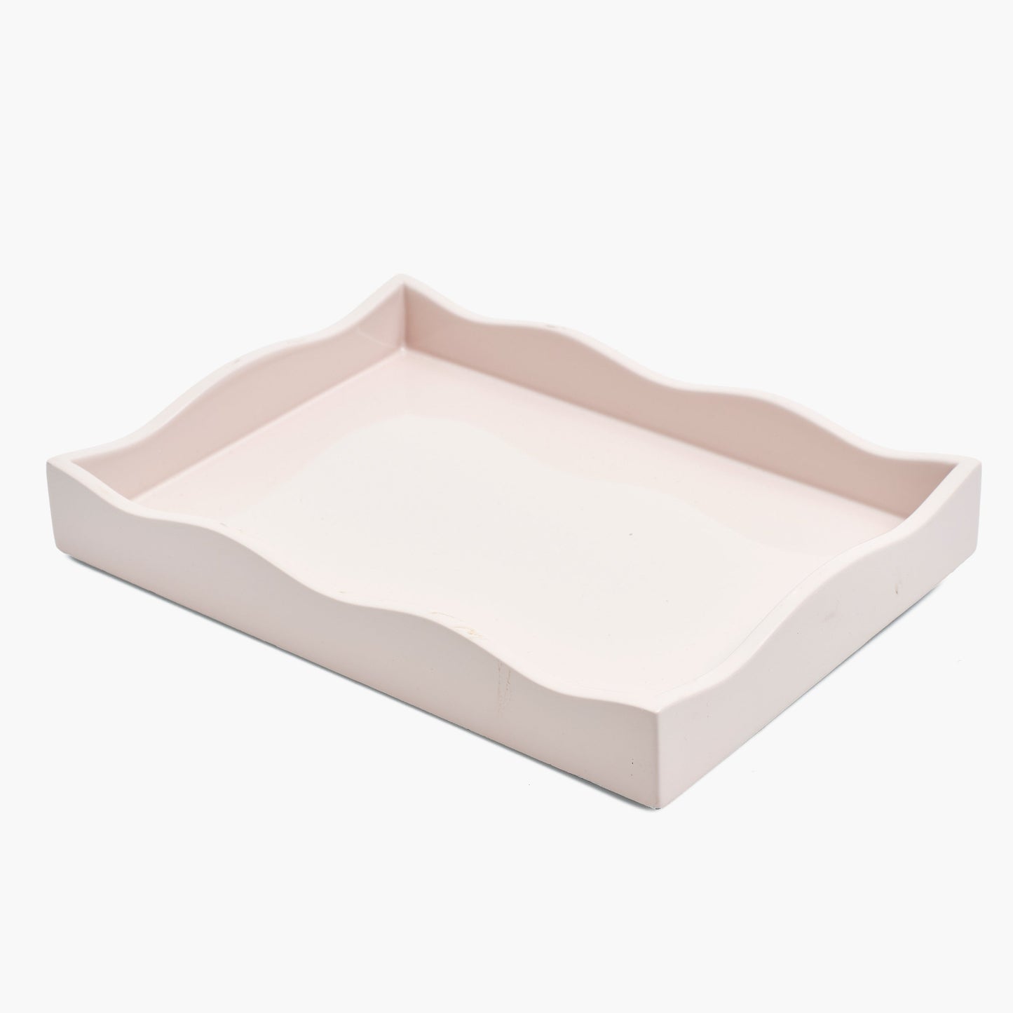 Pink Small Wave Lacquer Tray