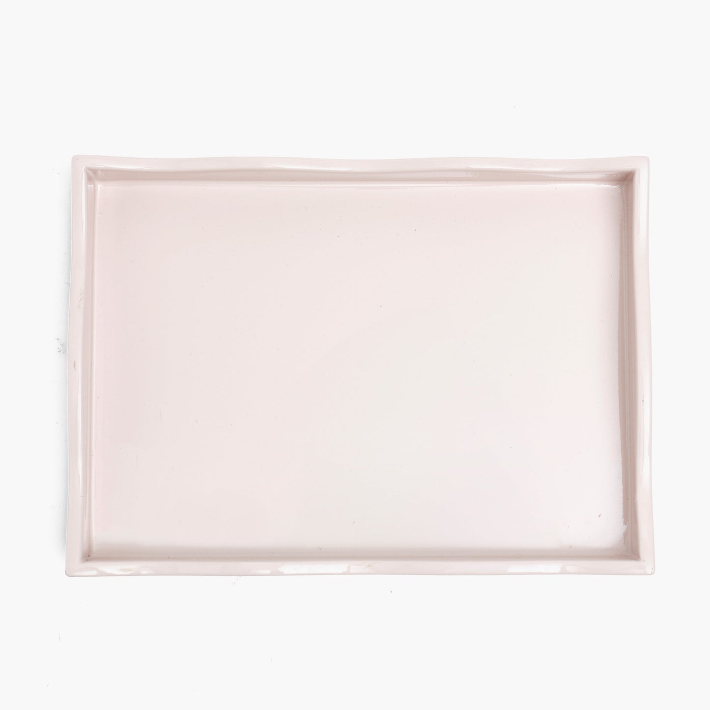 Pink Small Wave Lacquer Tray