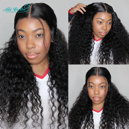 ALI GRACE Hair Brazilian Kinky Curly Hair 3 Or 4 Bundles 10-28 Inch Natural Color 100% Remy Human Hair Curly Weave Hair Bundles