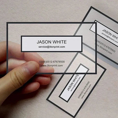 20/50/100/200PCS Transparent PVC Business Card Colorful Printing Personalized LOGO Text Thank You Card Free DESIGN 0.38mm