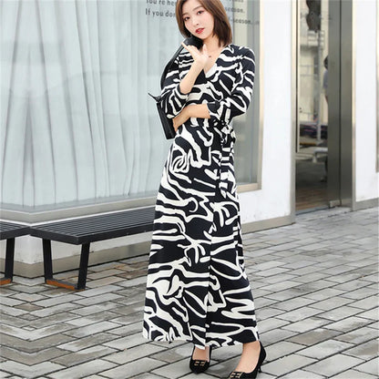 FANIECES Summer Wrap Dresses Women Sexy V Neck Split Maxi Dress Print Female Casual Beachwear Lace Up Party Vestidos Robe платье