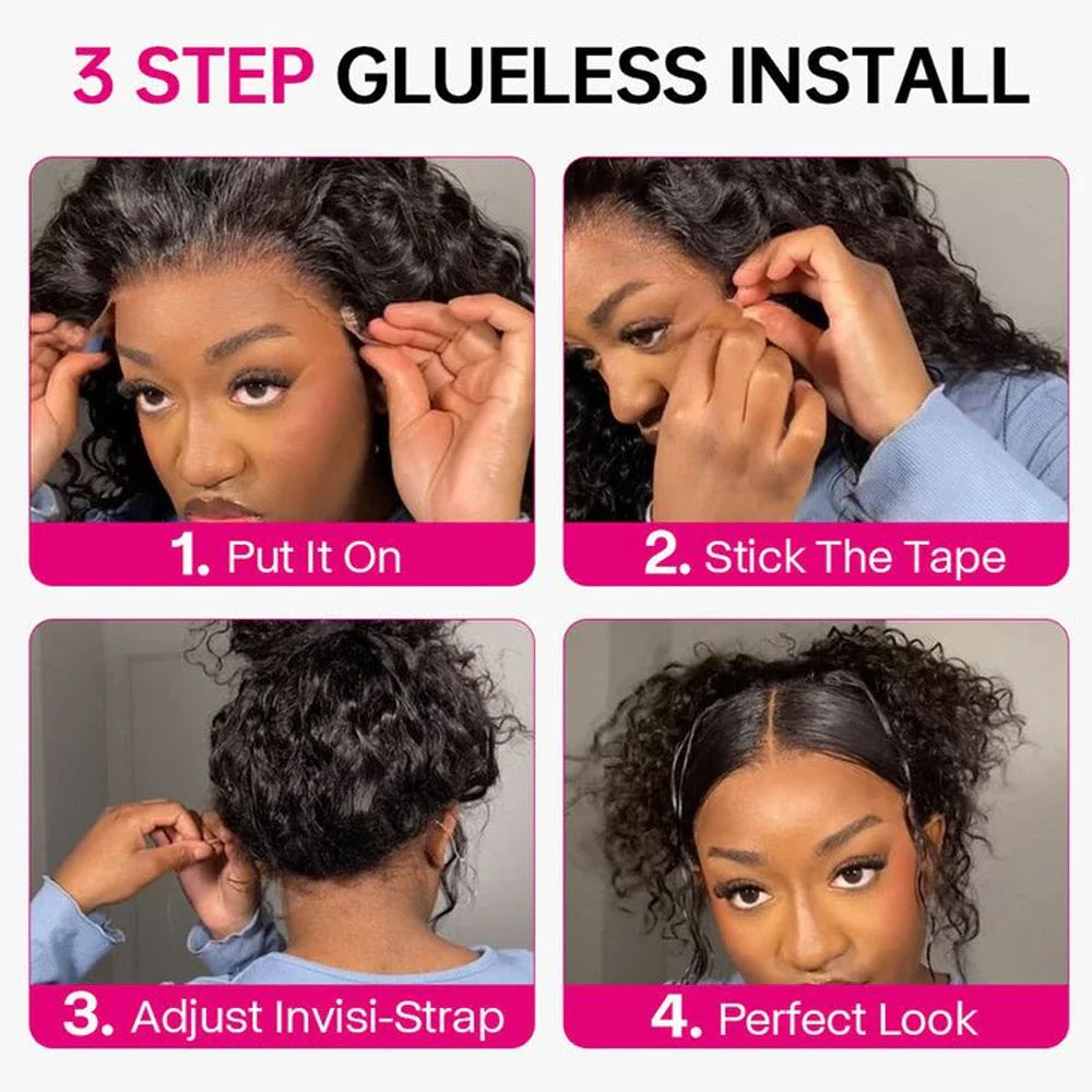250 Density 360 Hd Lace Front Human Hair Wig Pre Plucked Invisible drawstring 360 Glueless Wig Deep Wave Frontal Wigs Human Hair