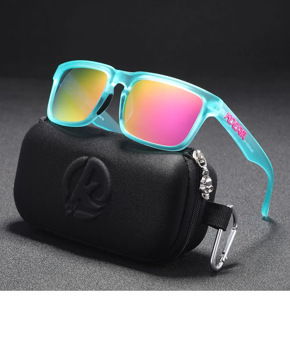 KDEAM Classic Square Sunglasses Men Women Category 3 Polarized Sun Glasses Unique Frame Surface Eyewear With Case Box KD332