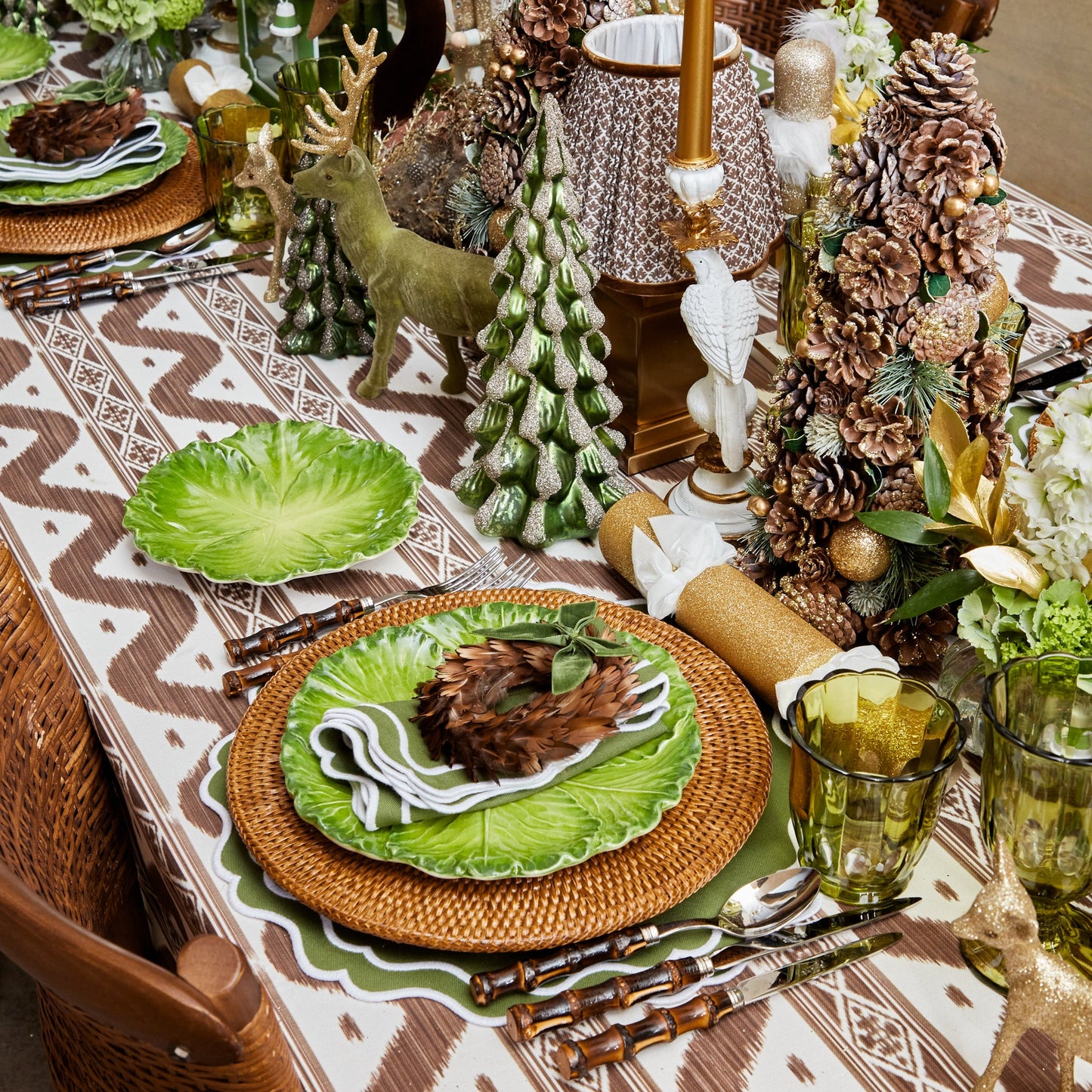 Serena Green Cabbage Dinner & Starter Plates (Set of 8)