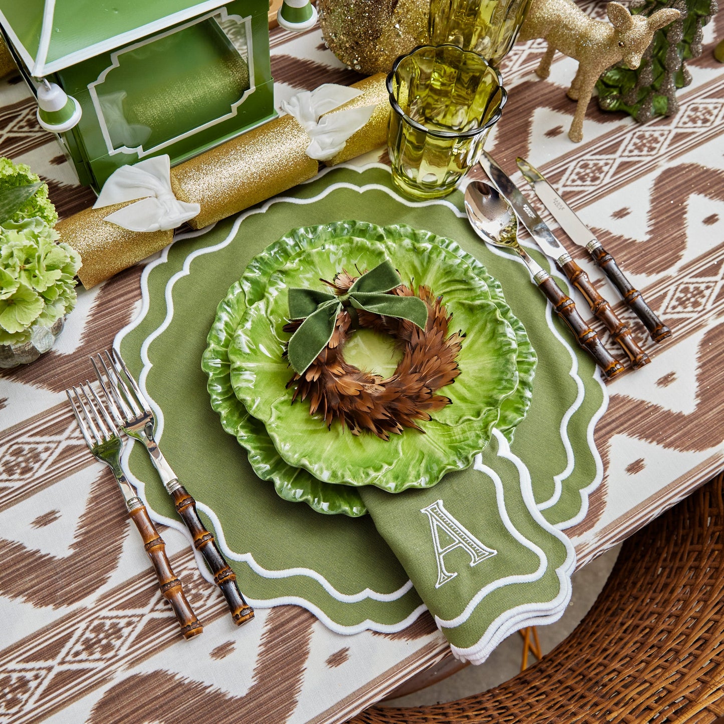 Serena Green Cabbage Dinner & Starter Plates (Set of 8)