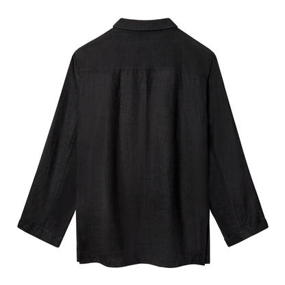Easy-Going Tuxedo Jacket (Black Linen)
