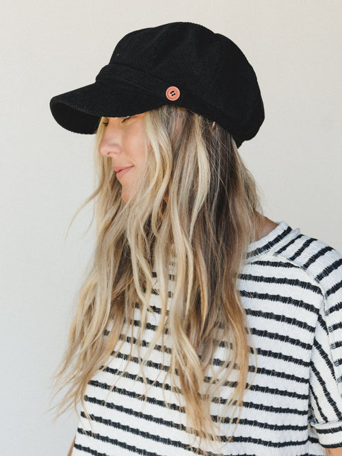 Easy Days Newsboy Cap - Black - Pre Order