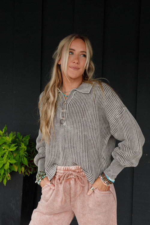 Boheme Button Up Sweater - Mocha - Pre Order