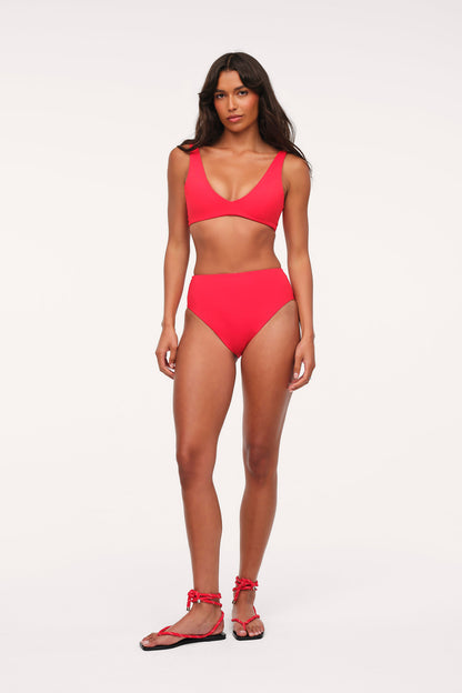 High Waist Bikini Bottom | Smooth Cayenne