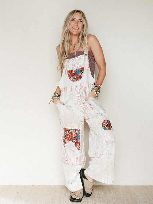 Art Notes Jumpsuit - Ruby Striped - Pre Order