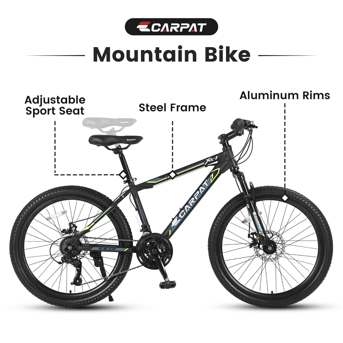 24" Youth Mountain Bike | Shimano 21-Speed, Dual Disc Brakes & Front Suspension