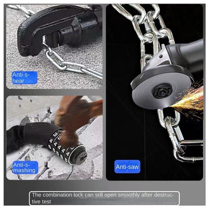 5-Digit Combination Bike Chain Lock | Heavy-Duty, Keyless & Rust-Resistant