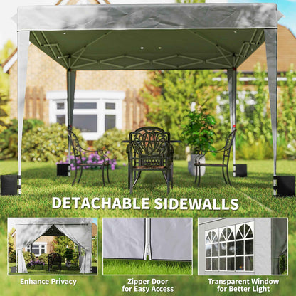 10x10 FT Pop-Up Canopy Tent with Sidewalls | UPF50+ Gazebo for Parties & Events