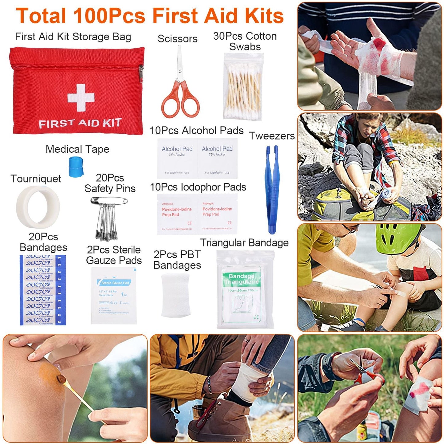 125-Piece Emergency Survival Kit with First Aid Supplies & Tactical Gear