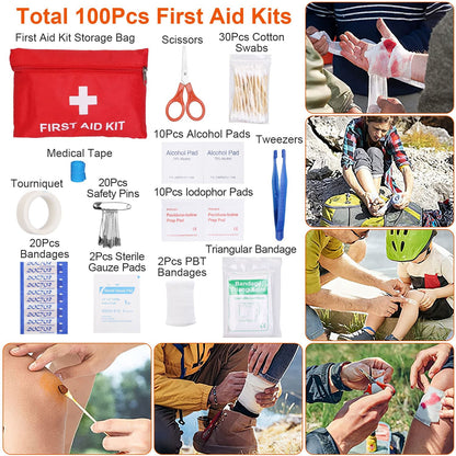 125-Piece Emergency Survival Kit with First Aid Supplies & Tactical Gear