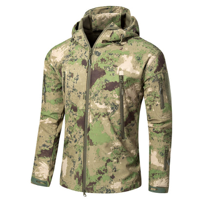 Men's Softshell Fleece Camouflage Jacket – Warm Winter Outdoor Jacket