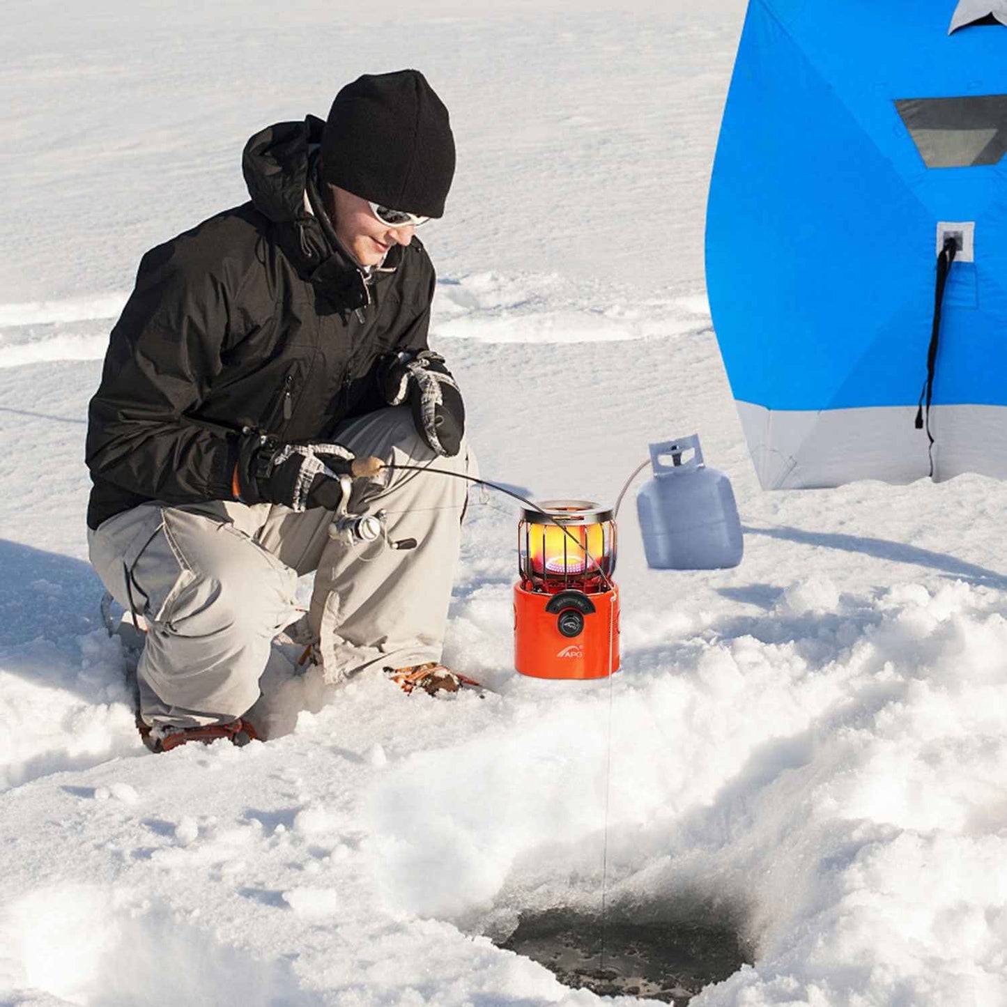 2-in-1 Portable Camping Stove & Tent Heater – 2000W, 3 Modes, 360° Radiant Heat