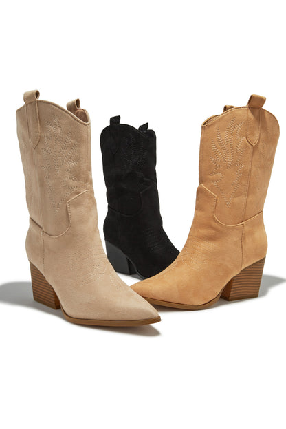 Festival Ready Cowgirl Boots - Khaki
