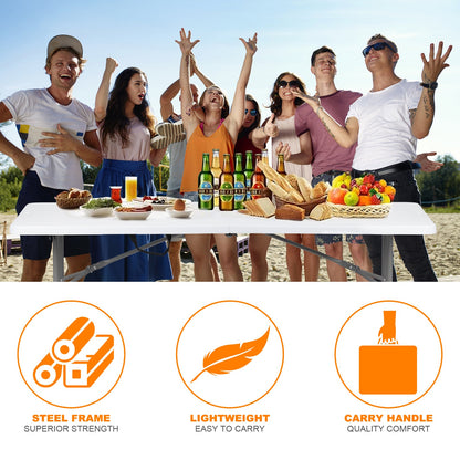 6ft Portable Folding Table – Lightweight Indoor & Outdoor Table