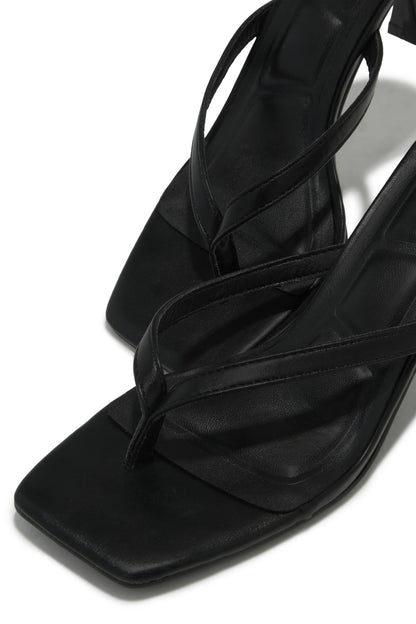 Angelie Mid Heel Mules - Black