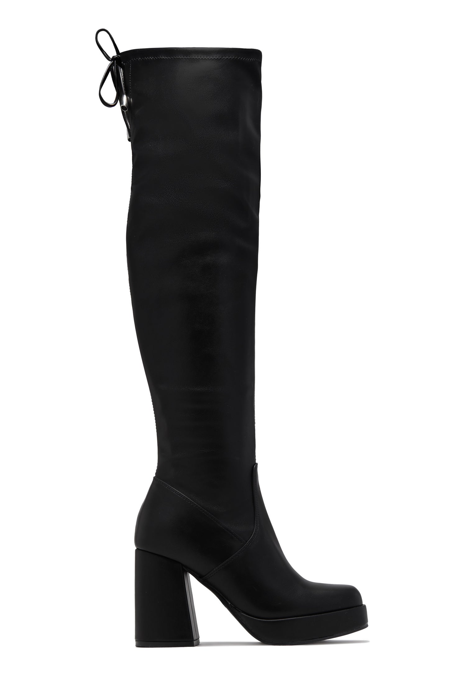 Ayanna Over The Knee Block Heel Boots - Black