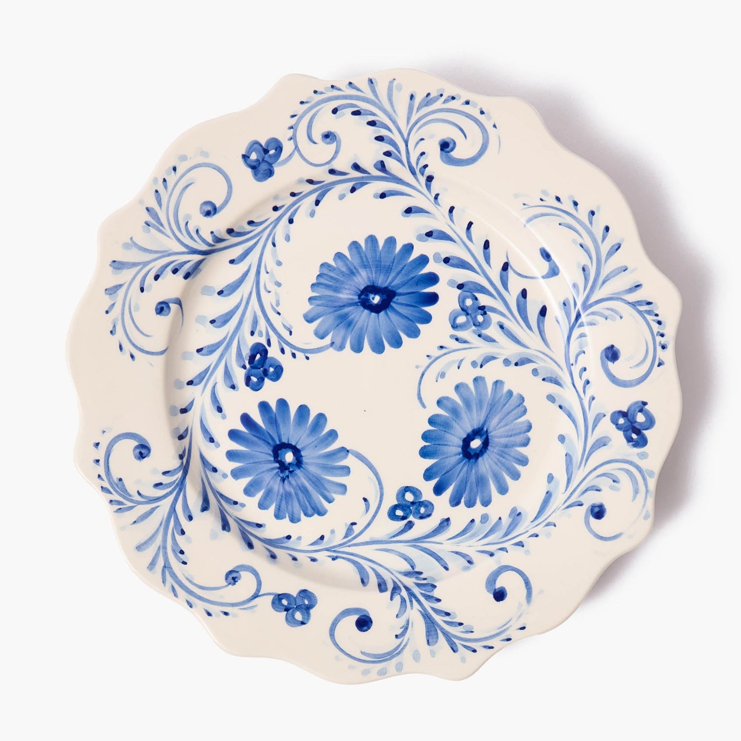 Blue Flowers Dinner & Starter Plates (Set of 8)
