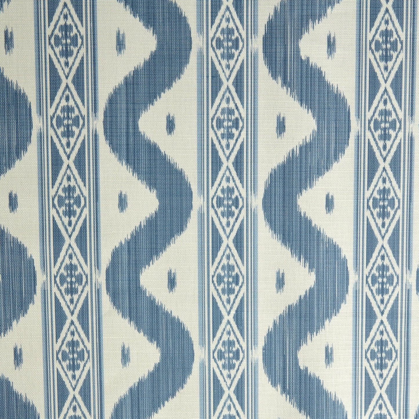 Blue Ikat Stripe Fabric