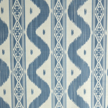 Blue Ikat Stripe Fabric