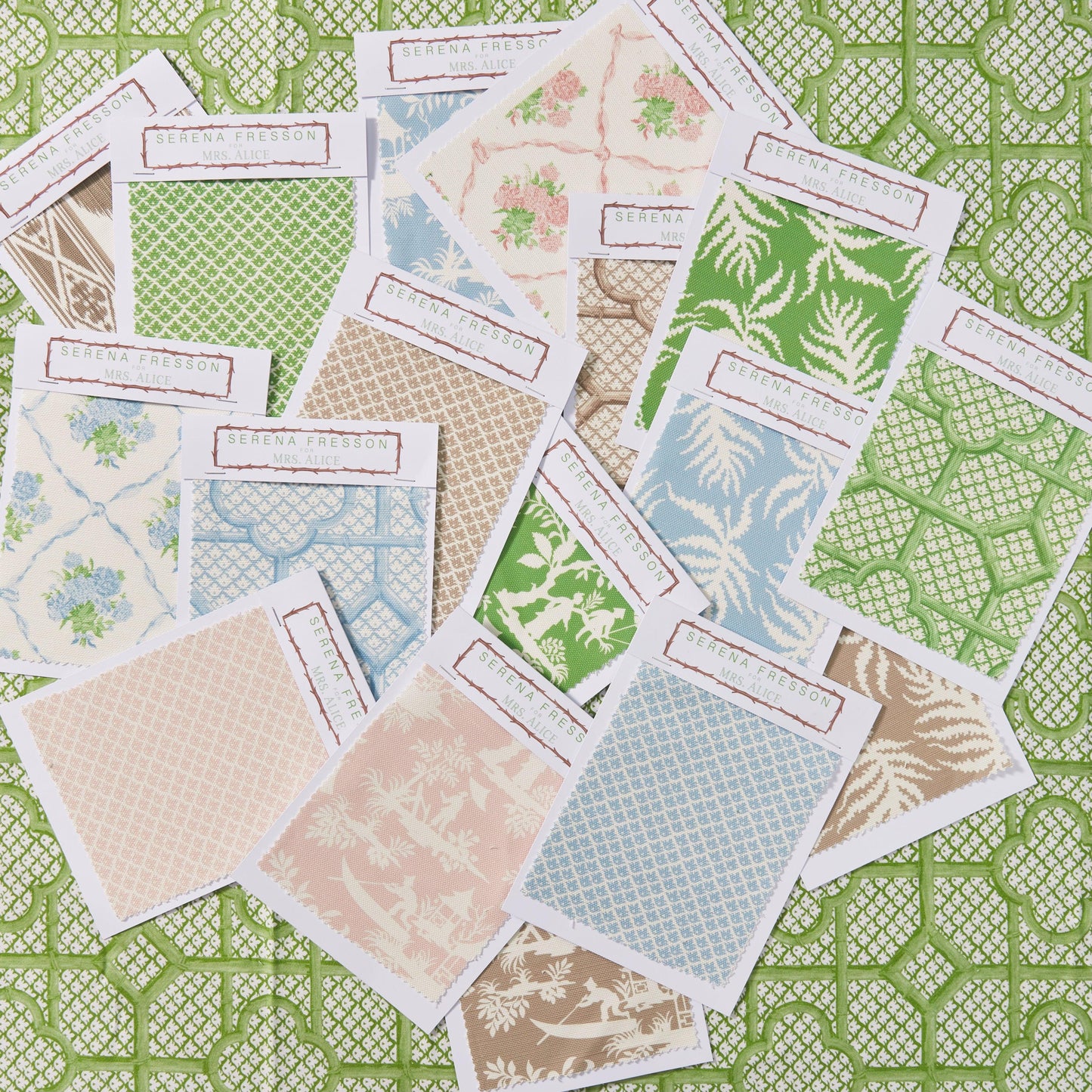 Blue Trailing Ferns Fabric