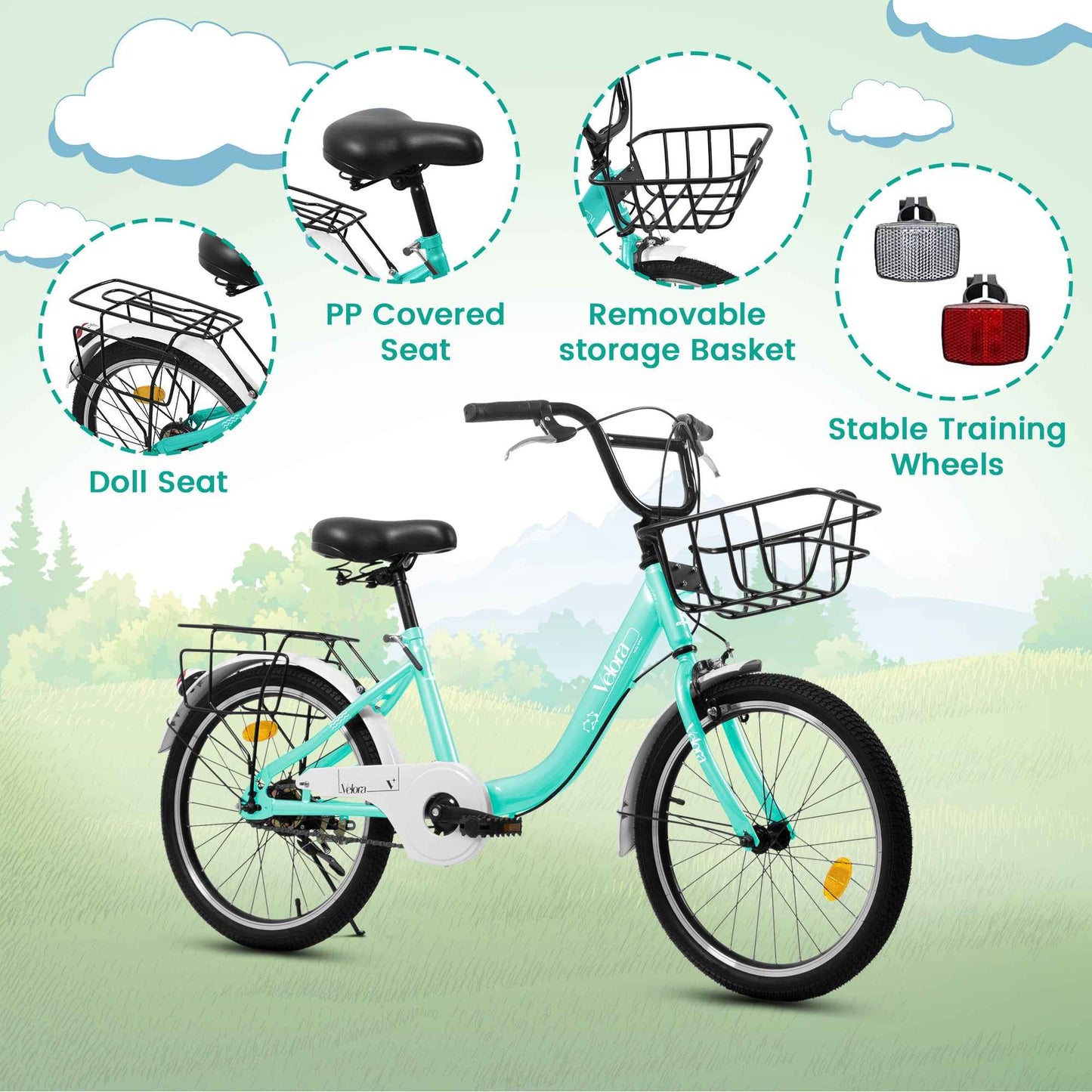 20" Kids Bike for Boys & Girls | Coaster Brake & V-Brake, Chain Guard & Rear Rack