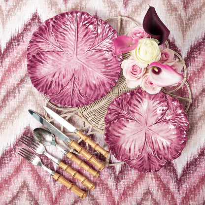 Aubergine Serena Cabbage Dinner & Starter Plates (Set of 8)