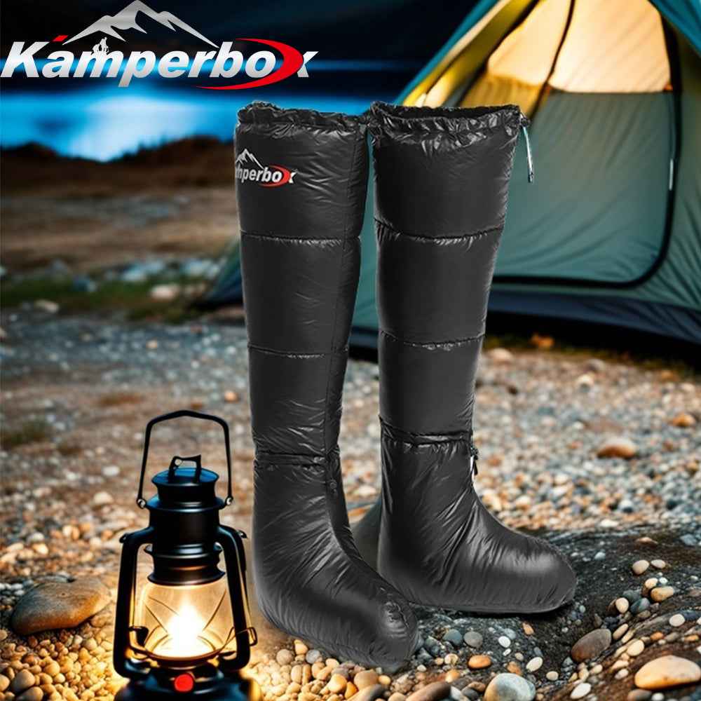 Down Insulated Camping Socks – Sleeping Bag Booties for Cold Nights