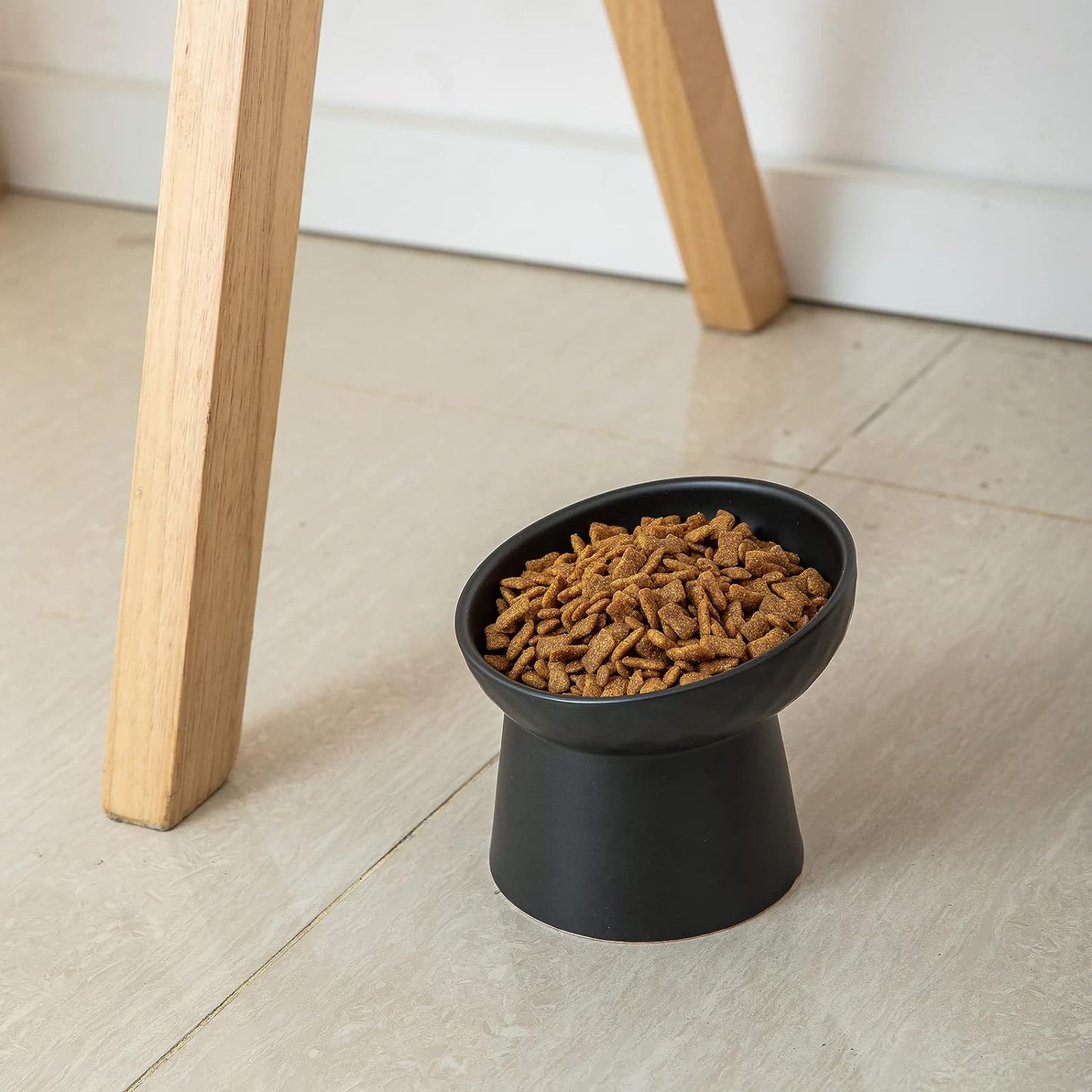 Ceramic Raised Cat Bowls Elevated Porcelain Pet Feeder Dish For Cats And Small Dogs Stress-Free Tilted Pet Food And Water Bowls Set Dishwasher And Microwave Safe