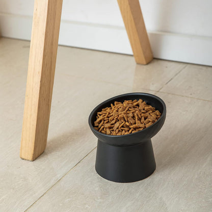 Ceramic Raised Cat Bowls Elevated Porcelain Pet Feeder Dish For Cats And Small Dogs Stress-Free Tilted Pet Food And Water Bowls Set Dishwasher And Microwave Safe