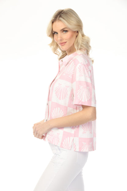 Charlie B Shell Printed Button-Up Shirt C4614-787A