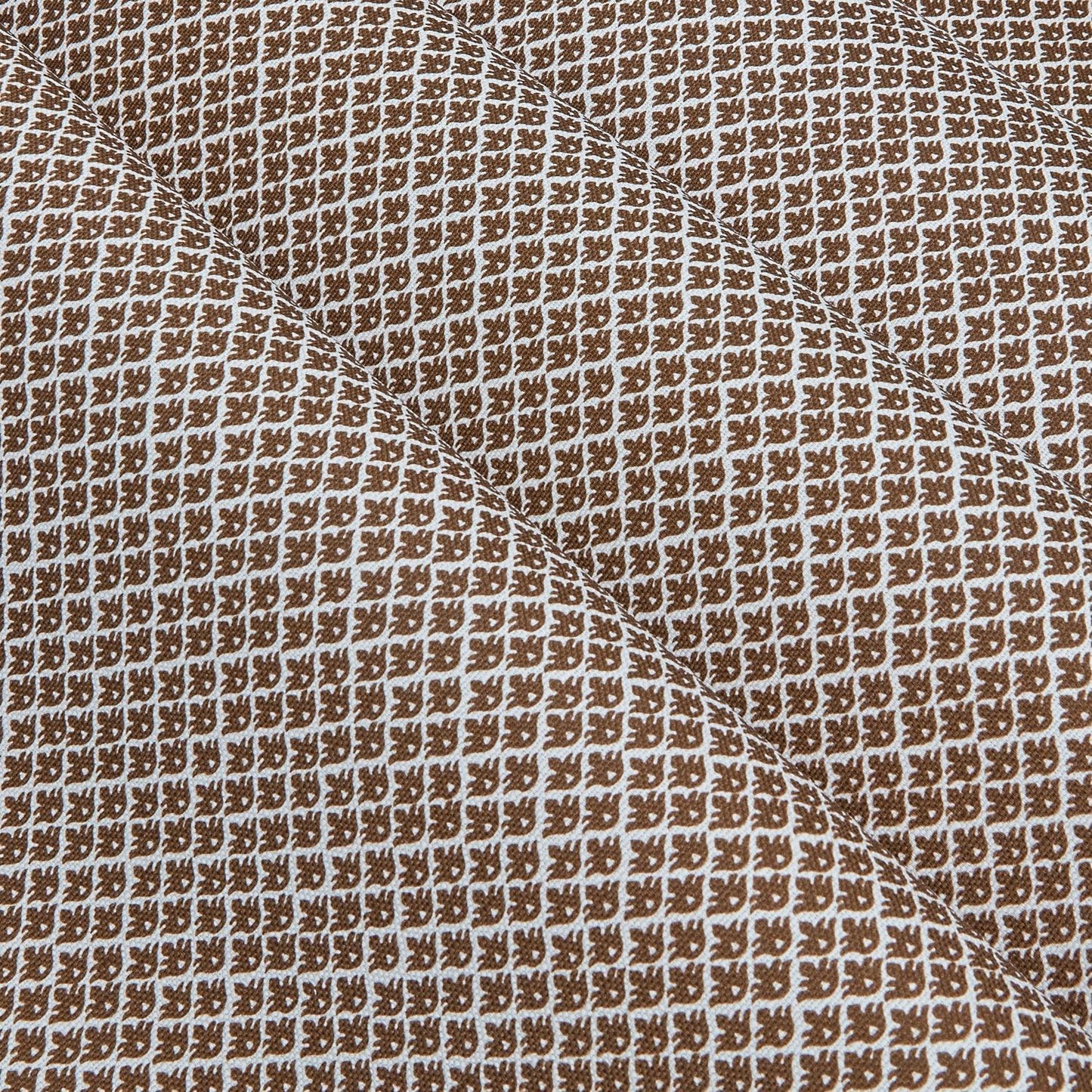 Chestnut Brown Lotus Flower Fabric