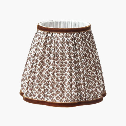 Burnt Bamboo Rechargeable Lamp with Chocolate & Olive Lotus Shade (18cm)