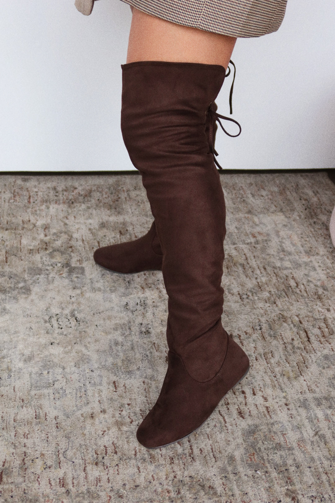 Cozy Season Flat Over The Knee Boots - Brown