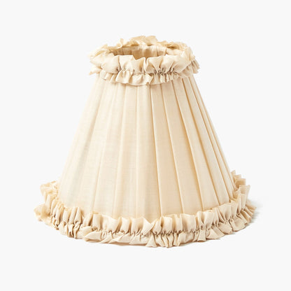 Square Rechargeable Lamp with Cream Frilled Silk Shade (18cm)