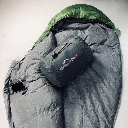 Ultra-Light Duck Down Mummy Sleeping Bag – 4-Season, Rated to 25°F