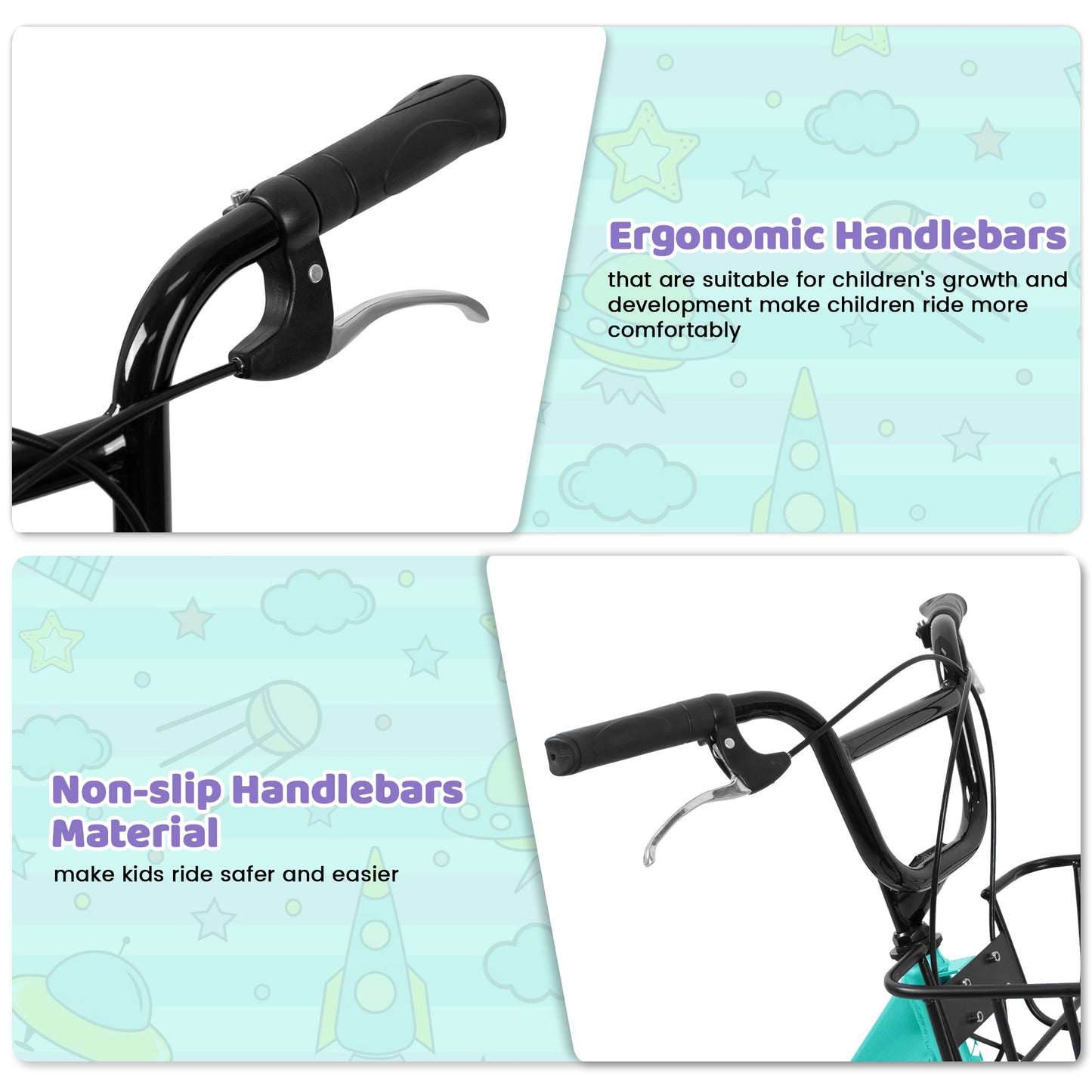 20" Kids Bike for Boys & Girls | Coaster Brake & V-Brake, Chain Guard & Rear Rack