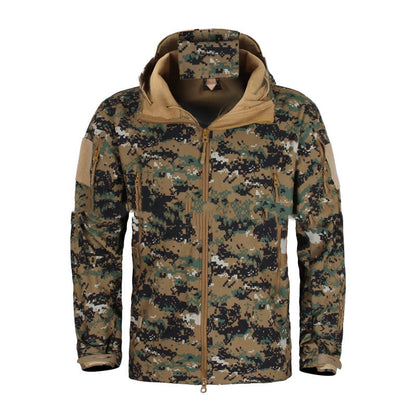 Men's Softshell Fleece Camouflage Jacket – Warm Winter Outdoor Jacket
