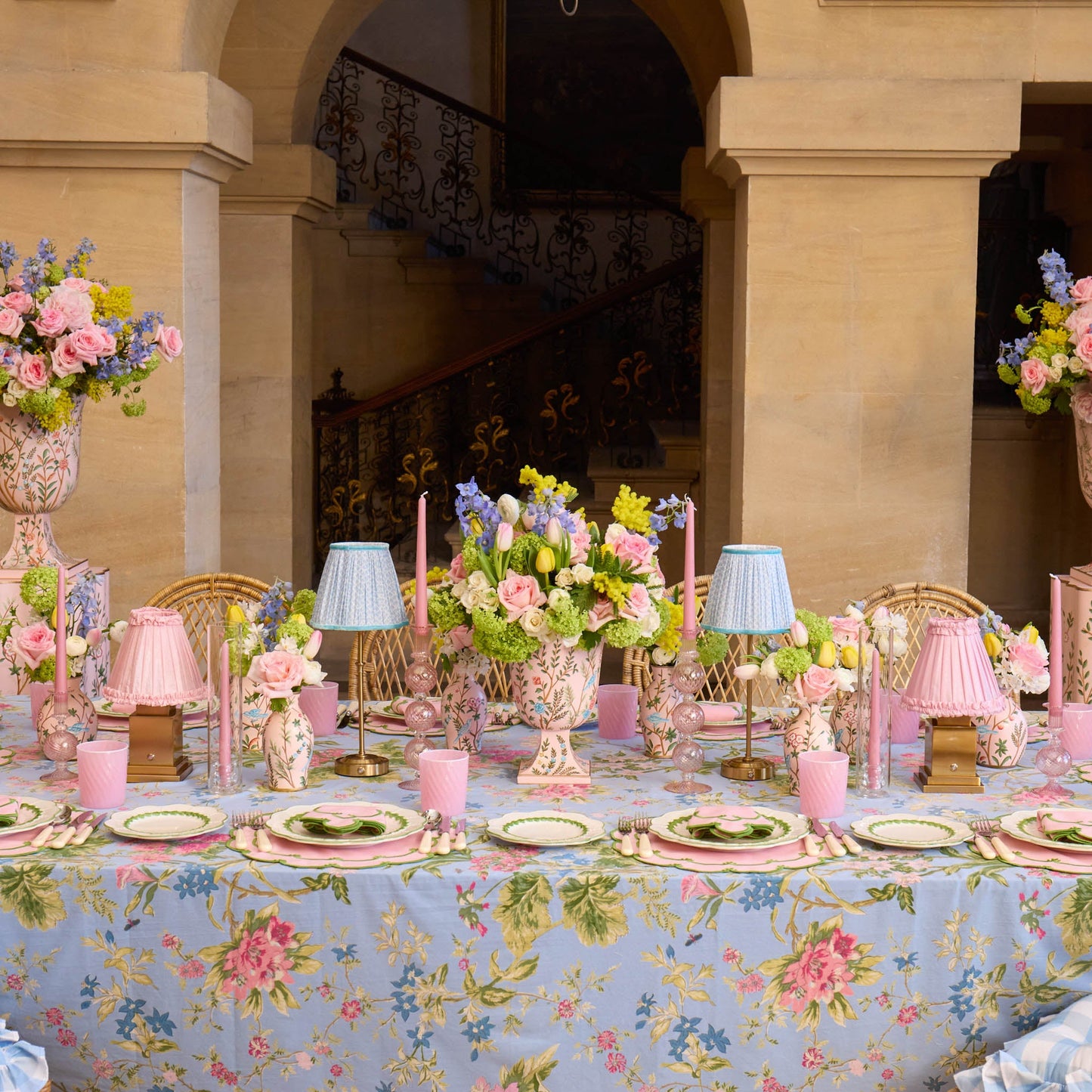 Pink & Green Amanda Placemats & Napkins (Set of 4)