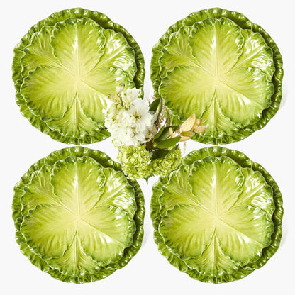Serena Green Cabbage Dinner & Starter Plates (Set of 8)
