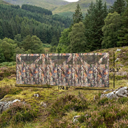 3-Panel Pop-Up Hunting Blind | 176" One-Way See-Through Camo Blind with Storage Pockets