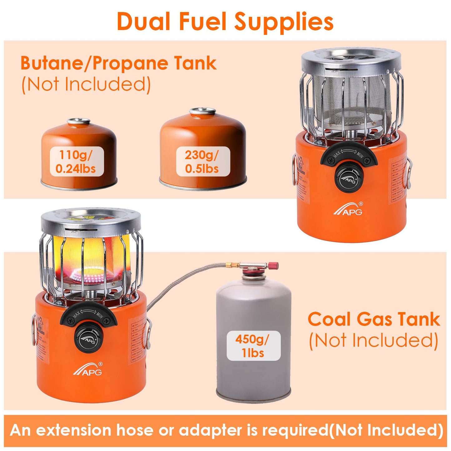 2-in-1 Portable Camping Stove & Tent Heater – 2000W, 3 Modes, 360° Radiant Heat