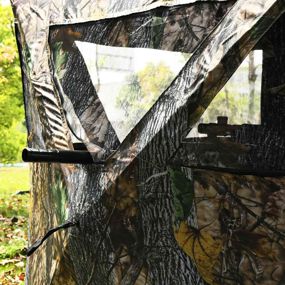 3-Person Pop-Up Ground Hunting Blind – Detachable Mesh Windows, Camo