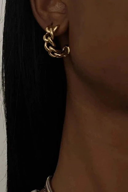 18k Braxton Chain Hoop Earrings