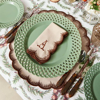 Taupe & Chocolate Isabella Placemats (Set of 4)